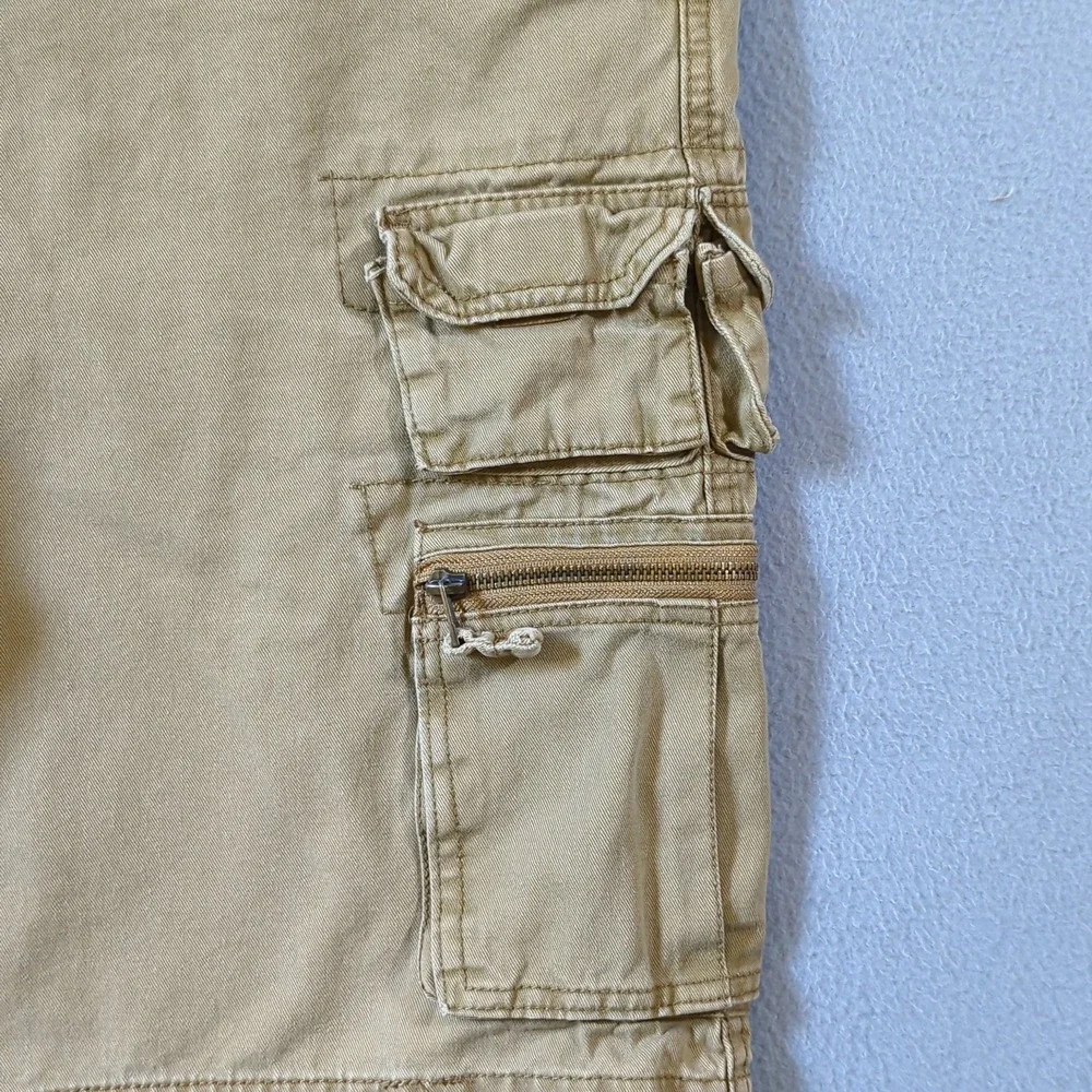 Ocean Pacific Cargo Shorts Mens 36 Tan Desert Camel Multi Pocket Cotton VTG Y2K